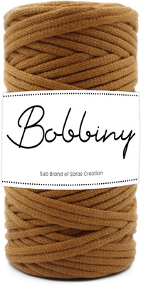 Bobbiny Knitted Braided Brown Crochet 100m 3MM Macrame Thread Cotton Cord for Macrame