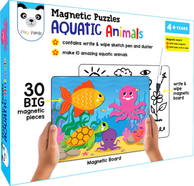PLAY PANDA Magnetic Puzzles Aquatic Animals Make Beautiful Magnetic Animals Educational Toy