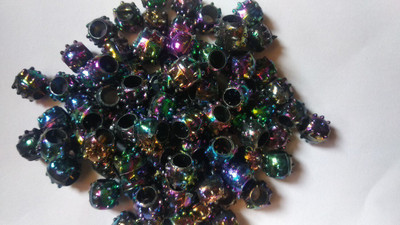 PUSHPA CREATION PCA Fancy Plastic Black colour Beads for Making Macrame Jhula, Macrame Toran, Macrame Jhumar, Bracelate, Necklace, Macking Other Crafting Designs 100 Qty