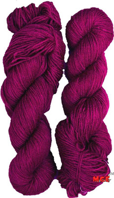 KNIT KING Vardhman Brilon Dark Magenta Wool Hank Hand knitting wool thread dyed