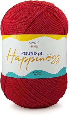 Ganga Pound Of Happiness Hand Knitting and Crochet yarn (Red) (454gms)