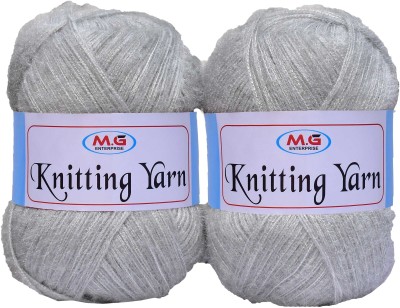 M.G Enterprise Knitting Wool Yarn, Soft Fancy Feather Wool Steel Grey 200 gm- Art-HEC