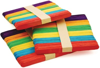 Swikaar Colourful/Multicolour Ice-Cream Sticks for Art/Craft/DIY Activities 200 PC CI18