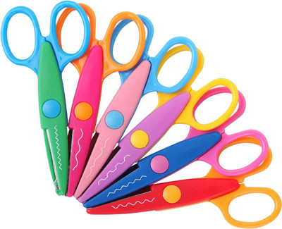Qroof Craft Scissors Edge, 6 Pack , Zig Zag Scissors, Decorative Scissors