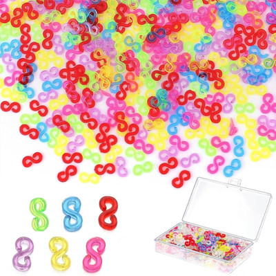 MAYCREATE S Clips 500 Pieces Colorful Loom Rubber Band Clips for DIY Bracelet Making NA Rubber Band(Pack of 1)