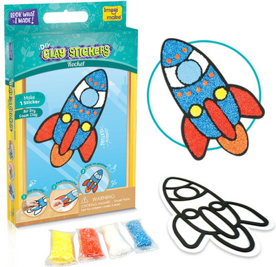 Imagimake Fleximos Rocket DIY Window Art – Dotz Multi-colour Air Dry Clay