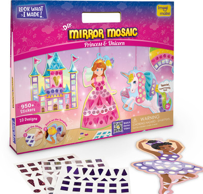 Imagimake Mirror Mosaic : Princess & Unicorn |DIY Mosaic Art and Craft kit