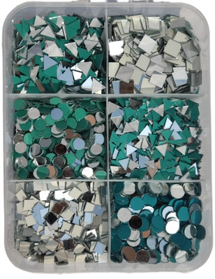 NJK 3 Shape 2 Size Different mirror for jwellery makeing [Total 900 pieces]