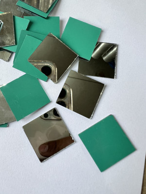 MAHANT SQUARE SHAPE SILVER MIRROR FOR LIPPAN ART 25MM 50GM 30PIECE