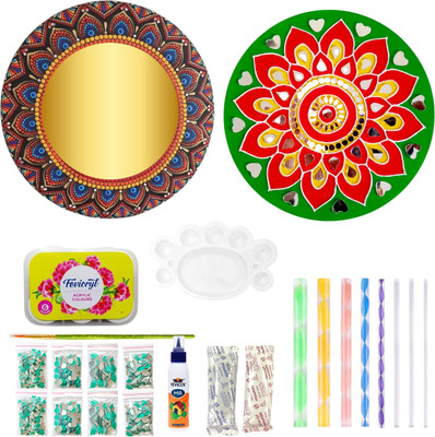decordial golden dot Mandala DIY art kit and lippan art kit with accessory Mandala tools