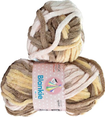 Simi Enterprise Knitting Yarn Thick Chunky Wool, Blankie Mustard Mix 300 gm ART- AAFJ