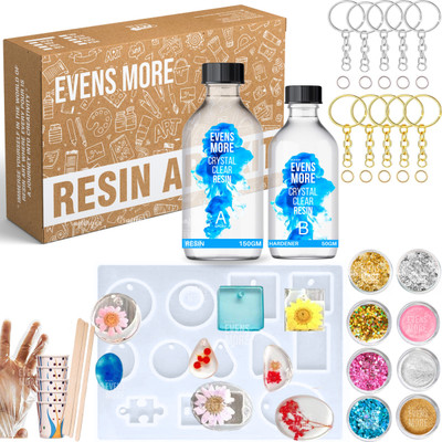 EVENS MORE Diy Resin Art pendant Making kit With 200 Gm Epoxy Coaster Mould &More