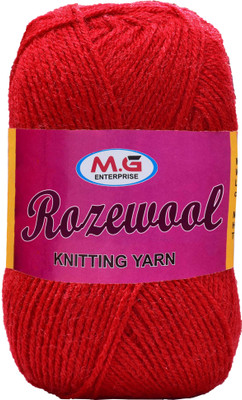 M.G Enterprise Rosewool Red 200 gms Wool Ball Hand knitting wool- Art-GJJ