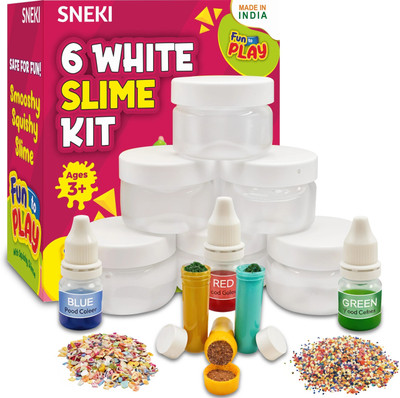 sneki (6 Clear Slime Kit) Toys jelly slime putty clay toys kit set pack for girls kids