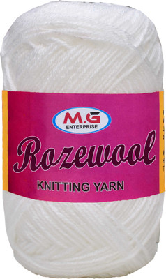 M.G Enterprise Rosewool White 200 gms Wool Ball Hand knitting wool- Art-GJC