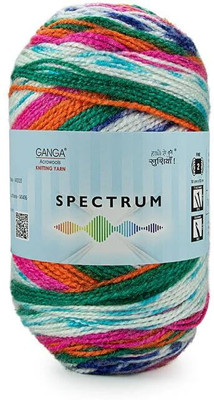 JEFFY GANGA Spectrum Yarn ,Hand Knitting Wool (Multicolour (SPT013), 200 Gram)