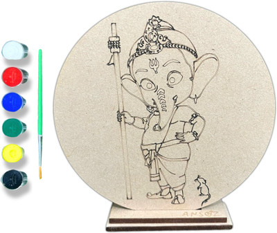 Ansoz Warrior Ganesha with Spear Art Craft Kit: