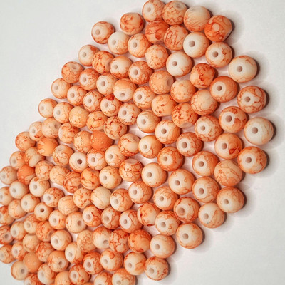 INDIKONB 8mm Marble Glass Matte Beads - Bead Pack for Jewelry & DIY Crafts