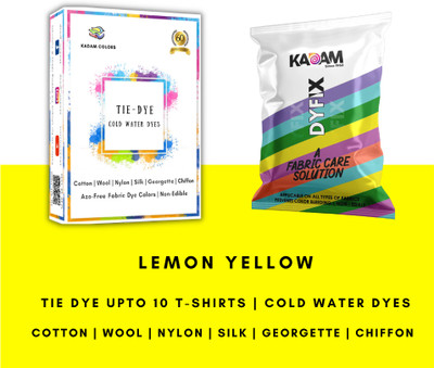 KADAM Tie Dye Colour Sachet | Lemon Yellow | 25g Pack | Tie Dye Colors…