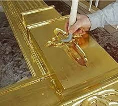A.K COLLECTION GOLD LEAFING STUDIO LEAF.100 SHEETS 8X8CM GLIDING FOIL FOR RESIN ART.30