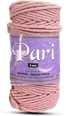 Macrame Cords Pari Dori Thread | 5mm Twisted (3Ply) | Peach | Approx 100 Metres | 1kg Spool