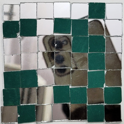 INDIKONB Silver Glass Pieces for Crafts & Lippan Art (Square XL) – Shiny Mirror Finish