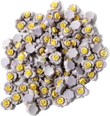 Indian Petals 3D Cut Flat-Back Acrylic Flower Resin Motif for Any Caft, Light Purple, 100 Pcs