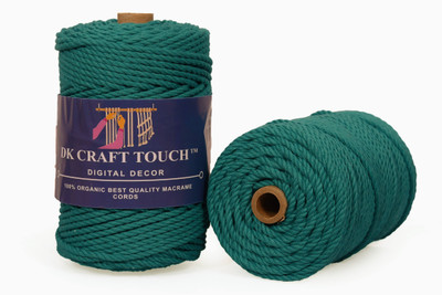 Dk Craft Touch Teal Green 2 mm (100m) Twisted Macrame Cotton Thread/Cord Roll For Craft Work