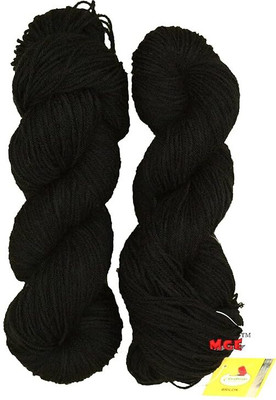 Simi Enterprise Vardhman Brilon Black Wool Hank Hand knitting wool thread dyed
