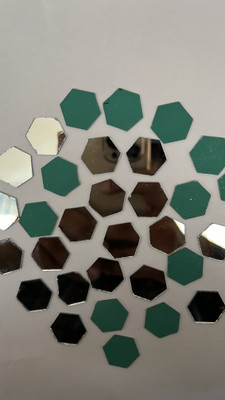 MIRROR GLASS WORLDWIDE HEXAGON SHAPE SILVER MIRROR for Lippan Mandala Art 16MM 100GM 170PIECE