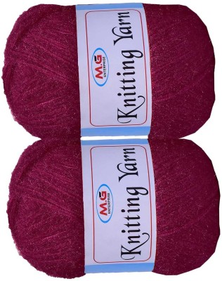 M.G Enterprise Knitting Wool Yarn, Soft Fancy Feather Wool Deep Rose 300 gm- Art-HFF