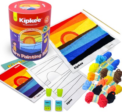 kipkee Yarn Painting Art and Crafts Kit for kids age 8+, teens and adults