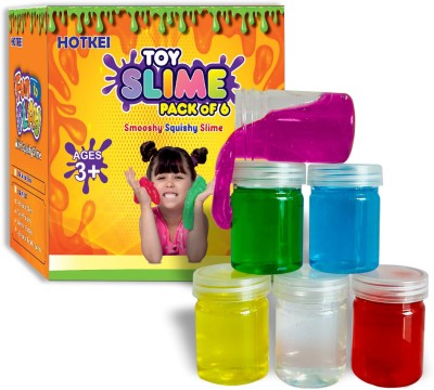 HOTKEI Set of 6 Scented Crystal Slime Slimy Putty Clay Toy Kit Set for kids Girls boys