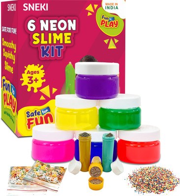 sneki (6 Bright Slime kit)Toys jelly slime putty clay toys kit set pack for girls kids