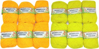 yarbleyl Premium Quality Hand Knitting Yarn Soft Woolen Ball M orange L yellow(Pack Of 2)