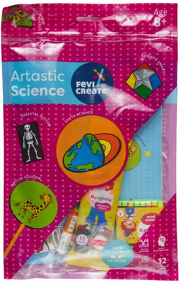 Pidilite Fevicreate Artastic Science Kit| All in one Educational and Fun Learning Science DIY Kit| Kit Contains Project Book, Rangeela Tempera Colours, Rangeela Glitter, Fevicol MR and More