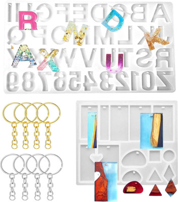 Craftinger Alphabet Keychain Mould with Keychain ring