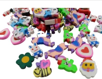 imtion ( 50 Pcs) Cartoon Erasers for Kids Different Shapes - School Stationary Kit