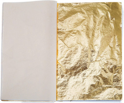 A.K COLLECTION GOLD LEAFING STUDIO LEAF.100 SHEETS 8X8CM GLIDING FOIL FOR RESIN ART.12