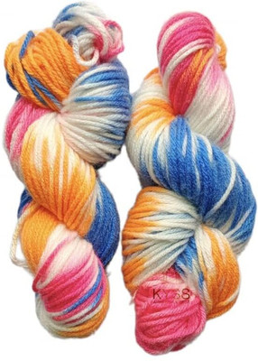 NTGS Jolly Print Thick Chunky Wool Hand Knitting Yarn (Multi Shade no-9, 200 Gram)