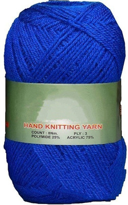 RCB Oswal Chirag Royal Blue (200 gm) Wool Ball Hand Knitting Wool/Art Craft Soft Fingering Crochet Hook Yarn, Needle Knitting Yarn Thread Shade no-16