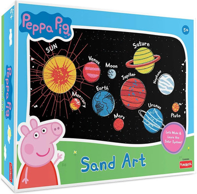 FUNSKOOL Handycrafts Peppa Pig Sand Art DIY Kit Learn The Solar System for Ages 5+