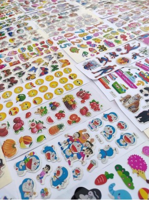 Waaome (10 Sheet Cartoon Sticker)Puffy 3D PVC Mix Stickers Funny for Kids On Gifts(A94)