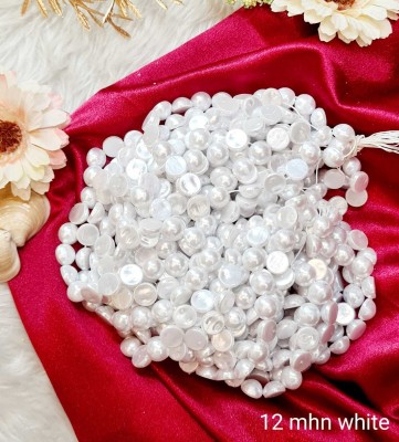 Satyam Kraft 12 mm white (300 pcs) Half-moti Or Pearls for Craft,Neckless, Nail decor