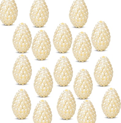 Airtick (Pack of 200 Gram) White Small Coconut Shape Pearlized Beading Craft Material