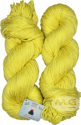 M.G Enterprise Knitting Yarn Wool Li Lemon 200 gms Best Used with Knitting Needles- Art-BD