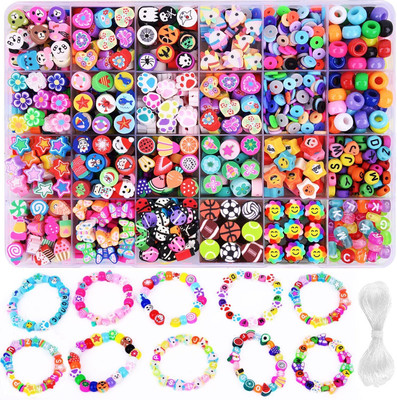 cloudtab Polymer Beads Bracelet Making Kit 24-Styles Charms for Girls DIY Jewelry