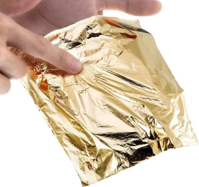 A.K COLLECTION GOLD LEAFING STUDIO LEAF.100 SHEETS 8X8CM GLIDING FOIL FOR RESIN ART.28