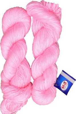 M.G Enterprise Vardhman Brilon Pink Wool Hank Hand knitting wool thread dyed