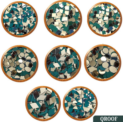 Qroof 8 Different Variety Mirror Kit For Craft Work, Mud Art, Lippan Art